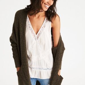 American Eagle Waffle Knit Cardigan